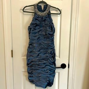 Blue formal cocktail dress